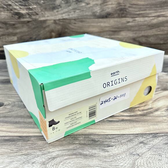 NIB Earth Origins Roxana 8W WIDE Chelsea Ankle Booties Boots Iron Grey Suede - Picture 11 of 12